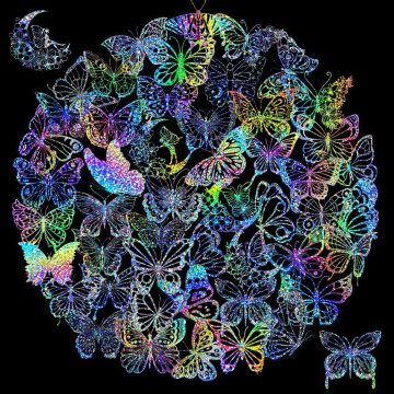 Transparent Butterfly Holographic Laser Stickers PET Retro Decals for Laptop Water Bottles Helmet