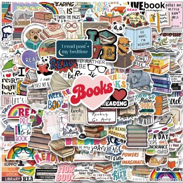 Bookish Aesthetic Stickers for Journal Scrapbook & Electronics
