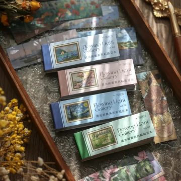 Washi Paper Sticker Book Retro Oil Painting Style Decoration