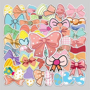 Cute Cartoon Bow Stickers for Helmet, Wall, DIY Decoration