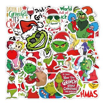 Grinch Movie Stickers - Funny Christmas Cartoon Decals