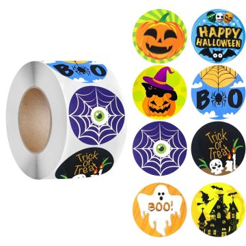 Happy Halloween Cartoon Stickers for Kids Gift Packaging