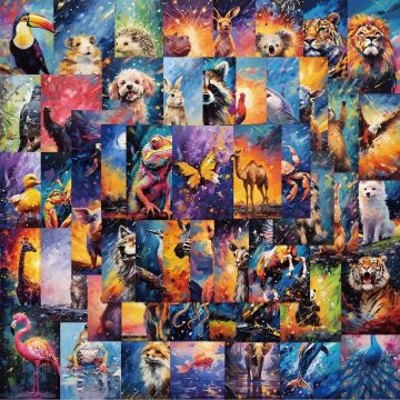Painting Animal Stickers - Aesthetic Decals for Suitcase Diary Car