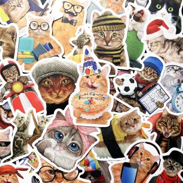 Cat Meme Cartoon Stickers for Luggage Motorcycle Laptop