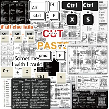 Keyboard Shortcut Tips Stickers for Laptop and Desktop Setup
