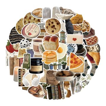 Vintage Food Cartoon Stickers - Graffiti Decals for Scrapbook & Wall