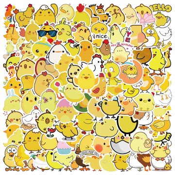 Cute Cartoon Little Yellow Chicken Waterproof Decals