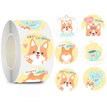 Cute Animal Reward Stickers Puppy, Dog, Cat Encouragement Labels for Teachers and Kids