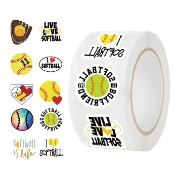 Cartoon Softball Stickers Sports Reward for Kids Teacher Party Decoration Decal for School Classroom Home