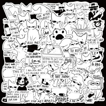 Cat Meme Cartoon Stickers for Wall and DIY Decoration