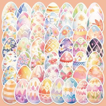 Cartoon Watercolor Egg Stickers for Helmets, Walls, DIY Decoration Wholesale