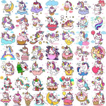 Unicorn Temporary Tattoos Waterproof Kids Birthday Tattoos