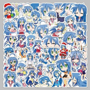 Izumi Konata Anime Stickers Decorative Cartoon Decals for Wall and Desktop