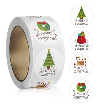 Holiday Gift Seal Stickers with Christmas Designs