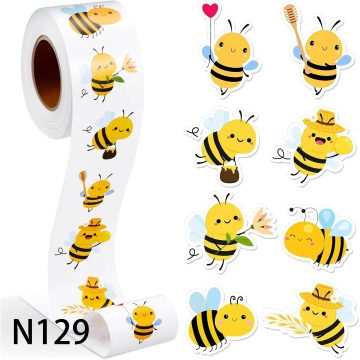 Cartoon Bee Stickers for Kids DIY Crafts and Sealing Labels