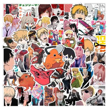 Classic Anime Chainsaw Man Stickers - Cool Waterproof Decals for Skateboard Phone Case Guitar
