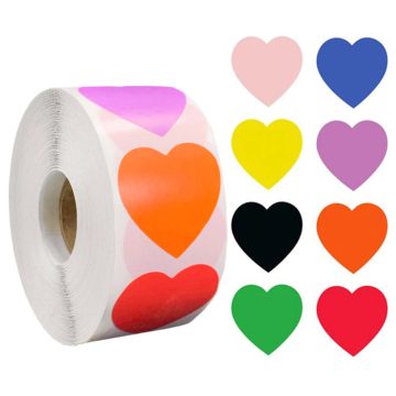 Chroma Heart Dot Labels - Color Coding Stationery Stickers