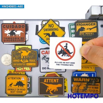 Beware Dinosaurs Danger Warning Caution Sign Funny Slogan Stickers for DIY Creative Decoration
