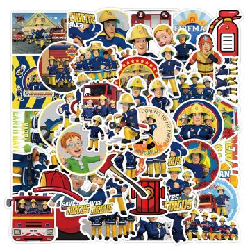 Fireman Sam Cartoon Education Stickers for Kids - DIY Notebook Phone Laptop Suitcase Stationery Fire Truck