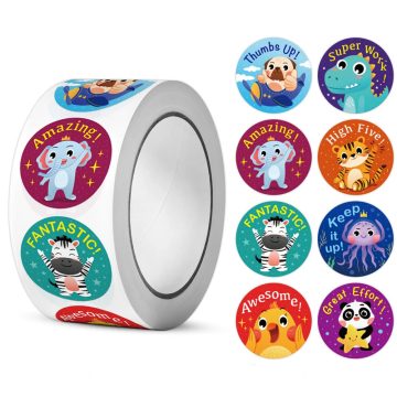 Cartoon Animal Thank You Game Stickers Gift Sealing Labels for Kids