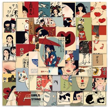 Japanese Culture Aesthetic Stickers for Water Bottle and Notebook