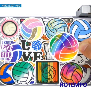 Colorful Volleyball Graffiti Stickers for Kids' Scrapbooks
