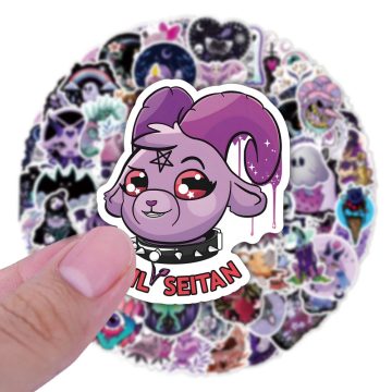 Horror Gothic Witch Halloween Cartoon Stickers - Aesthetic Graffiti DIY for Motorcycle, Phone