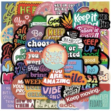 Positive Words Decal Stickers for Helmet Skateboard