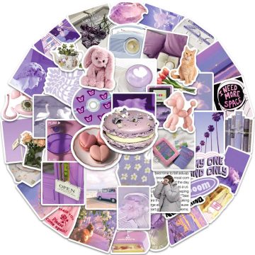 Cute Cartoon Purple Stickers Inspired Style Decals - PVC Waterproof for Suitcase Notebook Guitar Bike