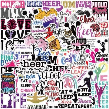 Cheerleading Cartoon Stickers for Laptop, Phone, Water Bottle, Scooter, Suitcase, Stationery, and Refrigerator