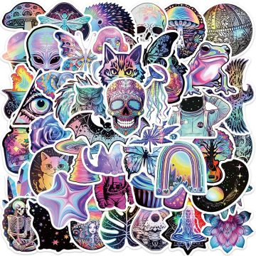 Cartoon Psychedelic Mysterious Graffiti Stickers for Phone, iPad Aesthetic DIY Scrapbooking Material
