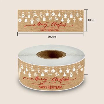 Christmas Gift Labels Kraft Paper Stickers for Cards and Wrapping