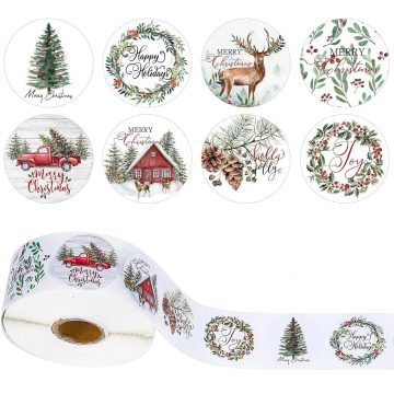 Merry Christmas Self-Adhesive Holiday Stickers for Cards, Wedding, and Party Decor