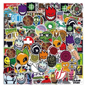 Skateboard Tide Brand Graffiti Stickers - Waterproof for Car Bike Phone Laptop Skateboard Guitar