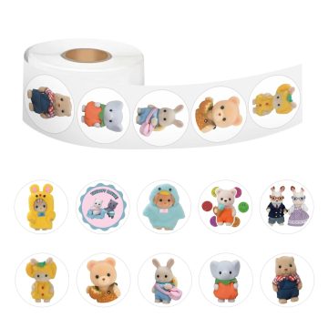 Cute Cartoon Animal Reward Stickers Funny Stationery Decals for Kids Toy DIY Phone Bottle Notebook Sealing
