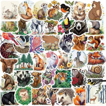 Magic Forest Animal Stickers for Guitar Luggage
