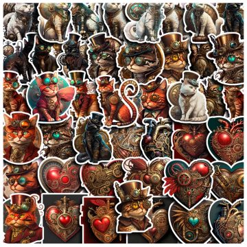 Steampunk Cat Sticker Collection