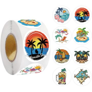 Summer Round Gift Stickers for Party and Handmade Packaging