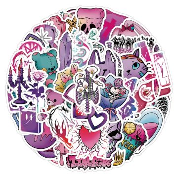 Gothic Skull Magic Stickers - Waterproof Decals for Laptop & Suitcase