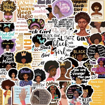 Black Girl Magic Affirmation Stickers Waterproof Positive Quotes