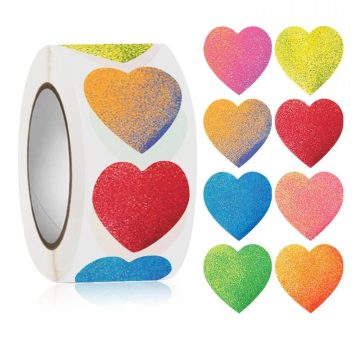 Valentine's Day Heart Stickers for Wedding and Gift Wrapping
