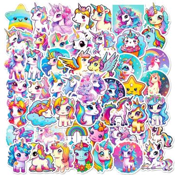 Unicorn Flight PVC Stickers - Korean Aesthetic Stationery