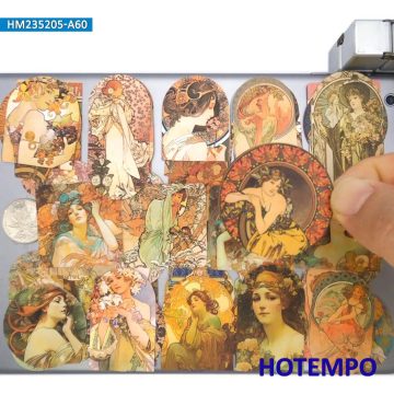 Mucha Style Fairy Oil Painting Beautiful Girls Stickers for Phone, Scrapbook, Diary, Luggage, Car, Laptop