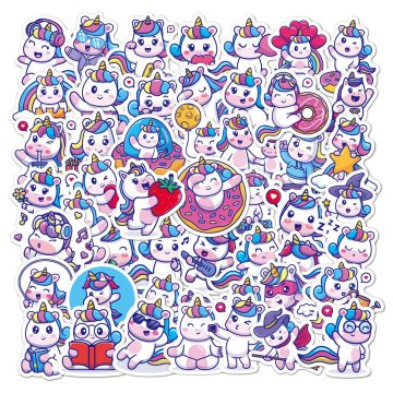 Cartoon Unicorn Waterproof Stickers - Classic Decals for Phone Scrapbook Helmet