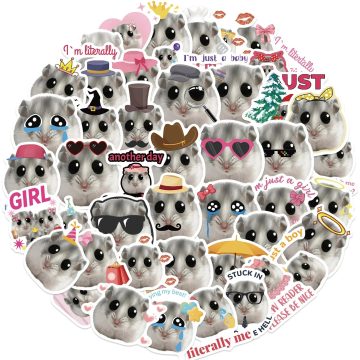 Sad Hamster Meme Cartoon Stickers for Laptop Luggage Notebook