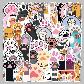 Cute Cat Claw Graffiti Stickers for Helmet, Wall, DIY Decoration