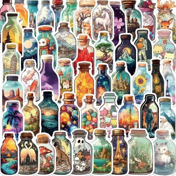 Cute Cartoon Waterproof Sticker Set for Scrapbook, Suitcase, Skateboard, Helmet, Phone