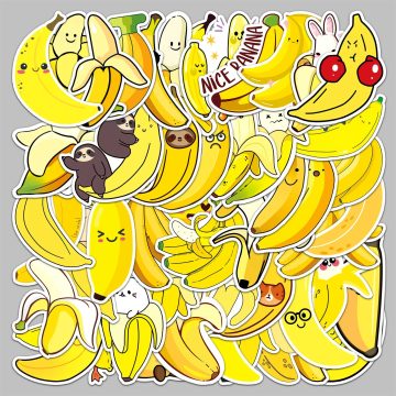 Cute Banana Graffiti Stickers for Helmet, Wall, DIY Decoration