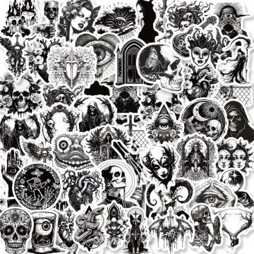 Kawaii Exaggerated Gothic PVC Stickers - Aesthetic DIY Decoration for Kids