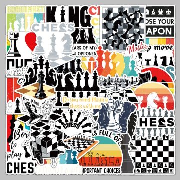Cartoon Chess Stickers for Helmet, Wall, DIY Decoration